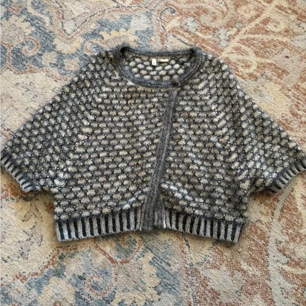 Moth Black and Gray Textured Cardigan